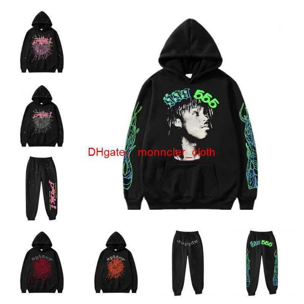 Barato al por mayor Spider Sudaderas con capucha Sp5der Young Thug 555555 Angel Pullover Pink Red Sudadera con capucha Hoodys Pantalones Hombres Sp5ders Impresión Sudaderas Calidad superior Muchos colores X0TR