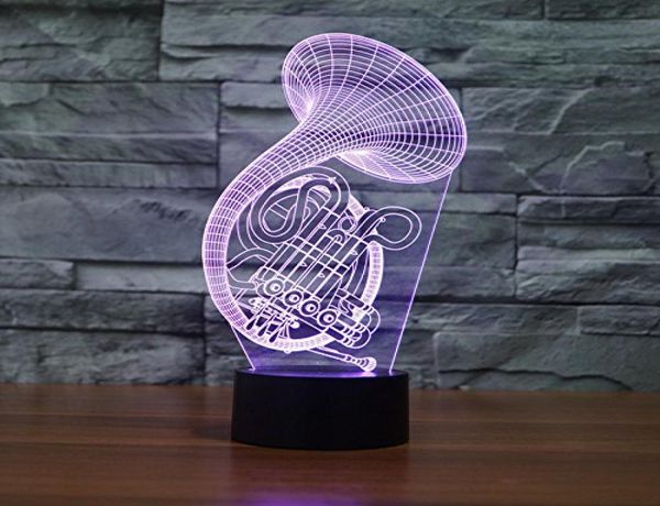 Instrumentos musicais saxofone luz noturna acrílico 3d led usb 7 mudança de cor lâmpada de mesa led brinquedo de natal gift9747137