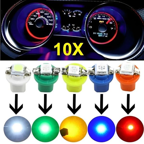 Neue 10PCS T5 B 8,5 d LED Licht Auto Dashboard Lampen Autos Innen Instrument Panels Lampe Zubehör Keil Dash seite Schalter Lampen 12V