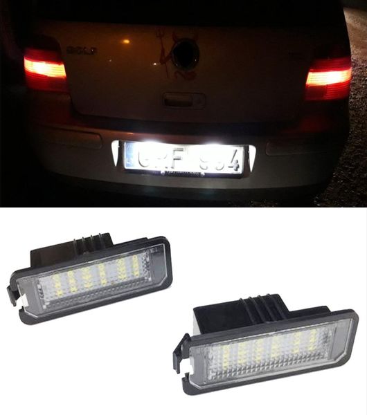 2 шт., лампа освещения номерного знака canbus, светодиод без ошибок, белый для VW Golf MK4 MK5 MK6 Passat Polo CC Eos для Porsche Cayenne Boxs9486945