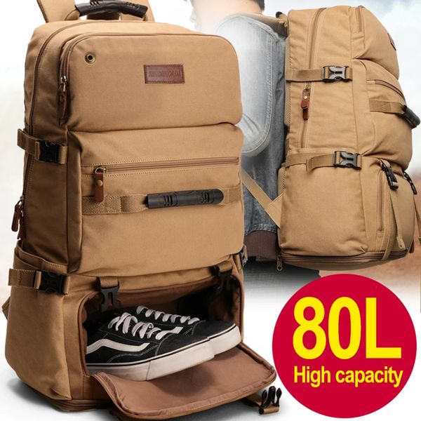 50L 80L Outdoor-Sporttasche mit großer Kapazität, militärischer taktischer Rucksack, Wandern, Camping, wasserdichter, verschleißfester Nylon-Rucksack X261D 240110