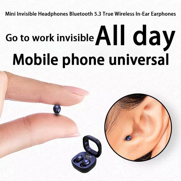 Kopfhörer Kopfhörer Bluetooth 5.3 True Wireless InEar-Ohrhörer Mini In Ear Noise Cancelling Invisible Sleeping HiFi-Klangqualität