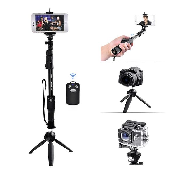 Моноподы Fusitu Ft777 Selfie Stick Bluetooth-совместимый 50-дюймовый ручной монопод мини-штатив с Bluetooth для телефона Gopro Dslr камеры