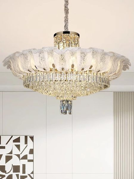 Luminária pendente de cristal de luxo americana, lustre francês moderno, luminária para quarto, sala de estar, casa, iluminação interna, arte, decoração