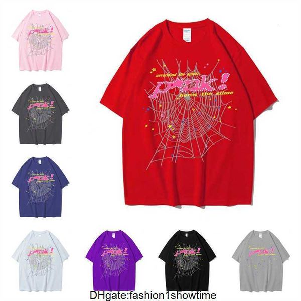 T-shirt Spider Sp5der Young Thug 555555 T-shirt estate Uomo Donna moda nero Rosa Hip Hop Abbigliamento a maniche corte L3TP