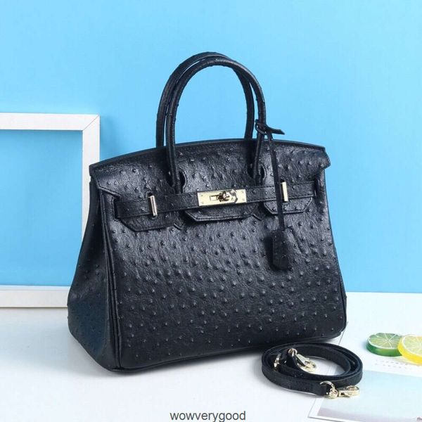 Bolsas de grife de grife de moda de luxo Bolsa de padrão de avestruz moda 2024 nova bolsa feminina de couro portátil de grande capacidade versátil um ombro mensageiro