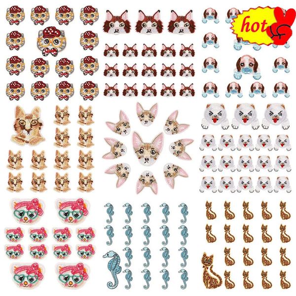 Lote de atacado 10 PCs Ferro em remendos para roupas Anime Anime CATS CATO CONE