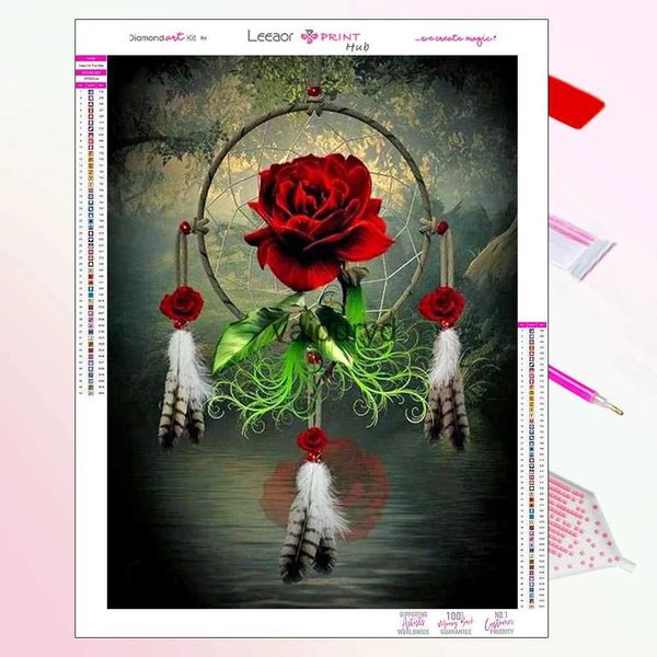 Pintura de diamante DIY Pintura de diamante Arte Rosa Amor Redondo Diamante Cristal Gemstone Kit de artesanato Imagem Presentes de Dia dos Namorados como decoração de parede de casavaiduryd