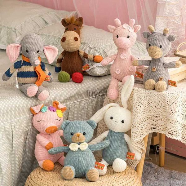 Altre arti e mestieri Simpatico coniglietto all'uncinetto Animali di peluche Peluche lavorati a mano Orso coccola bambola per neonate Regalo di compleanno per bambini YQ240111