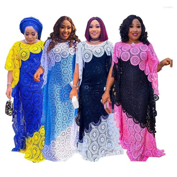 Ethnische Kleidung Afrikanische Partykleider für Frauen Elegante Spitze Afrika Muslimische Mode Abayas Dashiki Robe Kaftan Langes Maxikleid 2024
