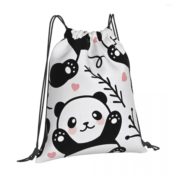 Sacos de compras Panda cordão personalizado com mochila apresenta ótimo para viagens de acampamento e caminhadas leves masculinas