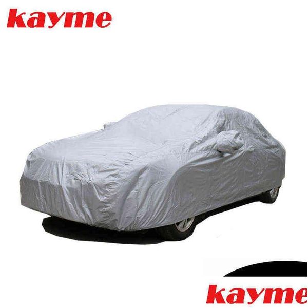 Capas de carro Kayme Fl Ers Dustproof Outdoor Indoor UV Snow Resistente Proteção Solar Poliéster Er para H220425 Drop Delivery Mobiles Mot Dhlrq