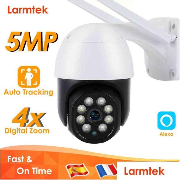 Telecamere IP Telecamera HD 5Mp Mini Video Sorveglianza Wifi Wireless Ptz Cctv Sicurezza domestica Monitoraggio esterno Zoom 4X Alexa Drop Delivery Dhzno