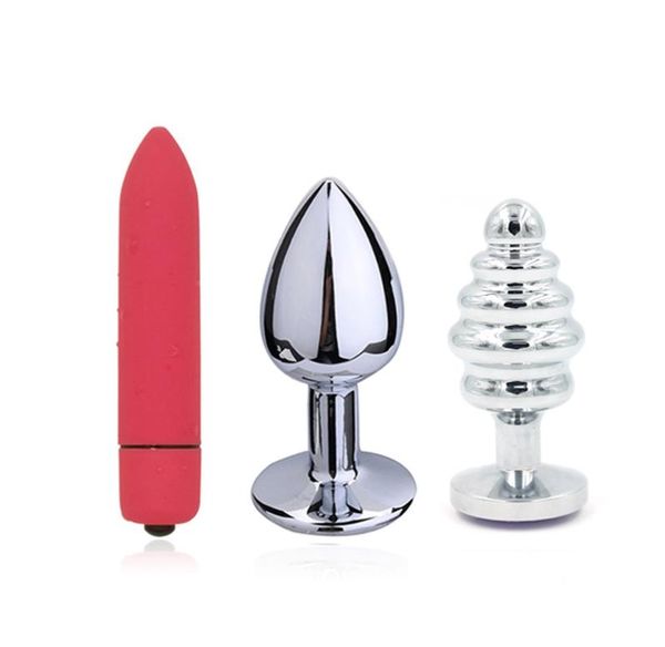 3 teile/satz Weibliche Masturbator Frauen Butt Plug Massage Erotische Sex Spielzeug Gewinde Anal Kugeln Vibrator Dildo Anal Plug Erwachsene Sex spielzeug A3 D4523918