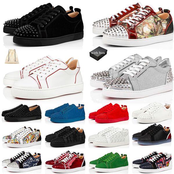red bottoms Plataforma de designer sapatos casuais, sapatos de fubá, rebites, tênis femininos