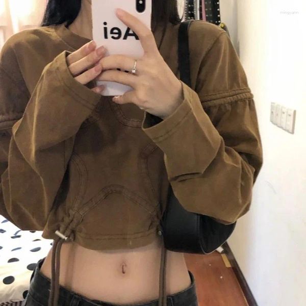 Magliette da donna HOUZHOU T-shirt corta vintage Donna Star Girl Y2k Streetwear Moda coreana Kpop T-shirt Oversize Short Tops Estetica