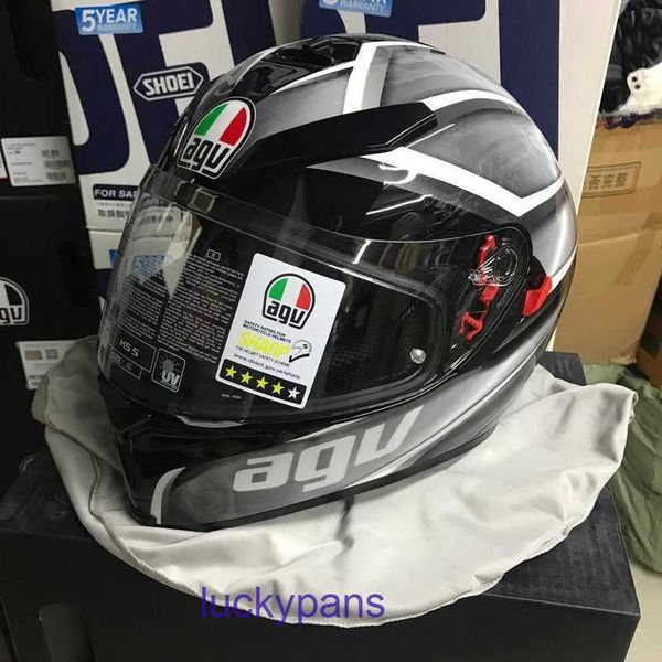 e capacete de fibra de carbono AGV k5s para homens e mulheres de corrida de motocicleta 6G5U