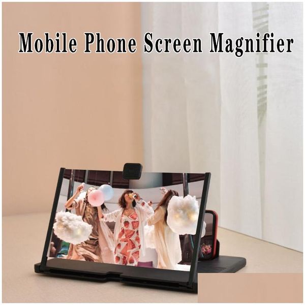 Anderes Handy-Zubehör 12-Zoll-Mobile-Sn-High-Definition-Verstärker Pl-Out 3D-Lupe-Halter Drop-Lieferung Telefone Dhwup