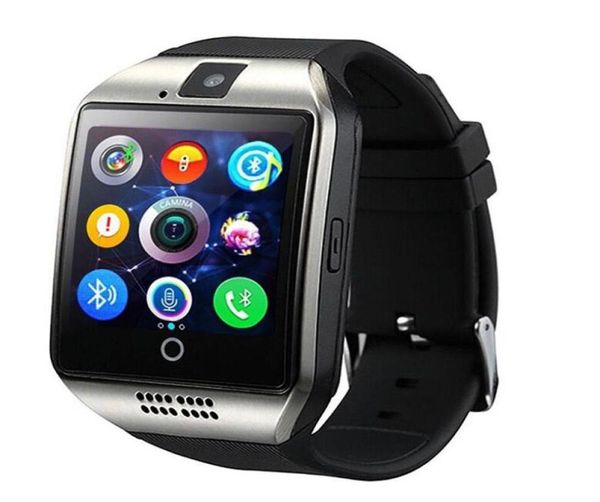 Q18 relógio inteligente relógios bluetooth smartwatch relógio de pulso com câmera tf slot para cartão sim pedômetro antilost para apple android p6202443
