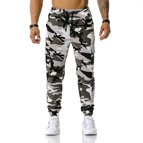 Calças masculinas 2024 moda militar camuflagem jeans masculino magro tendência hip hop reto exército verde bolso carga denim juventude marca