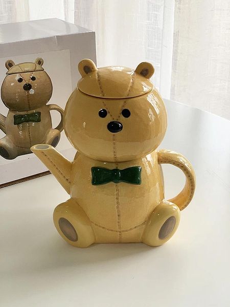Кружки Модный милый медведь Керамическая кружка Чайник Креативный подарочный набор