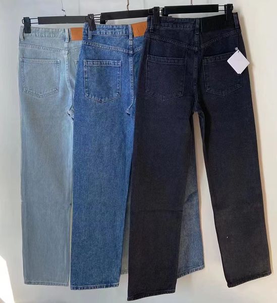 NEUE Herren-Jeans, hohe Designer-Hosenbeine, offene Gabel, enge Caprihosen, Stickerei-Denim-Hose, warme Schlankheitshose, Modemarken-Kleidung, Designer-Jeans, Loewe-Jeans