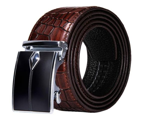Cinture di alta qualità modello coccodrillo cintura in vera pelle designer lega fibbia automatica per uomo confezione regalo di lusso DiBanGuBelts4718343