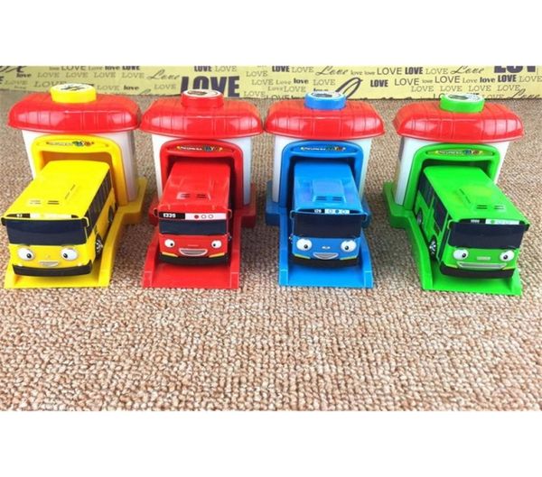 Lustiges 4er-Set, maßstabsgetreues Modell Tayo, der kleine Bus, Kinder-Miniaturbus, Baby-Oyuncak-Garage, Tayo-Bus, Auswurf-Aufprall-Auto, Fahrzeug, L4842376