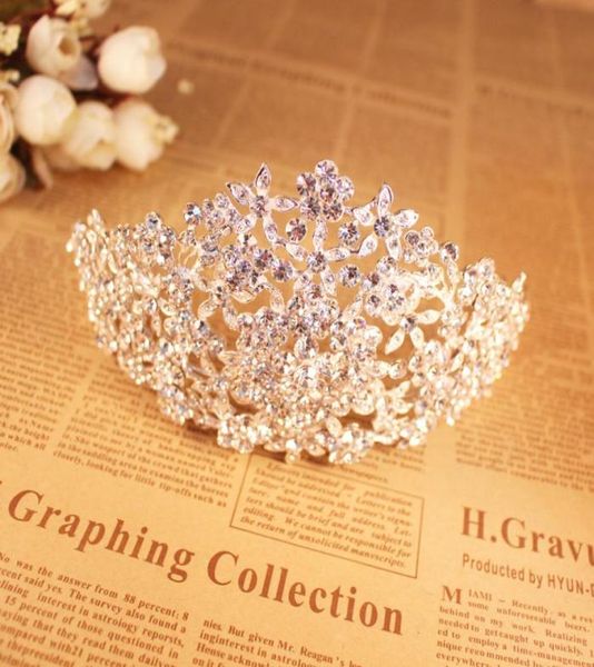 Corone e diademi nuziali per le spose Cristalli di fiori Pezzi per capelli da sposa Accessori per capelli da sposa Copricapo da sposa unici7089349