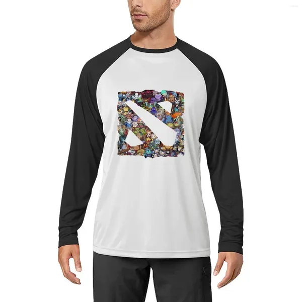 Herren-Poloshirts „Alle Helden in Dota 2“-Logo, langärmeliges T-Shirt, Herrenkleidung, ästhetisches Herren-T-Shirt mit Grafik