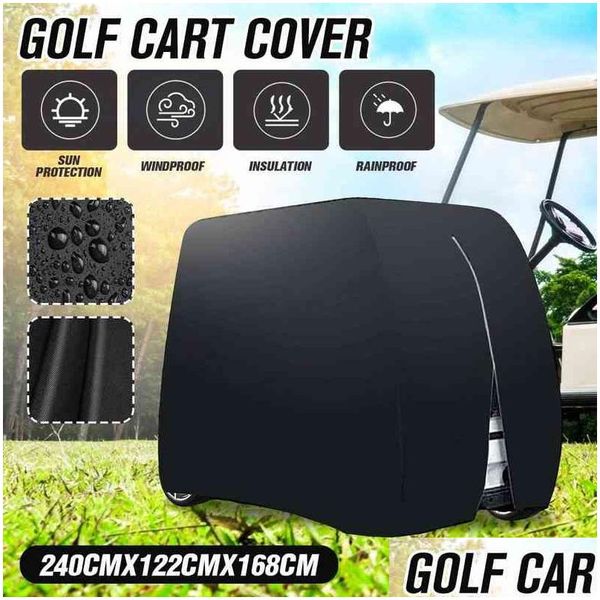 Autoabdeckungen 2/4 Passagier Golf Cart Er Heavy Duty Auto 210D Wasserdicht Anti UV Sunsn Staubdicht Für Yamaha Ez Go Club H220425 Drop Delive Dhcy3