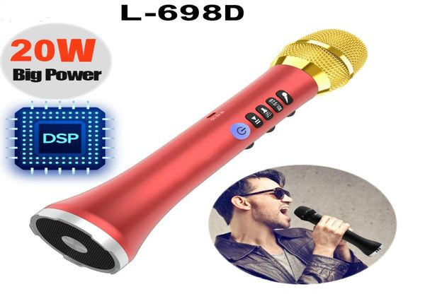 L698D Profesyonel 20W Taşınabilir Kablosuz Bluetooth Karaoke Mikrofon Hoparlör 4000mah Singmeeting için Büyük Güç ile 5836094