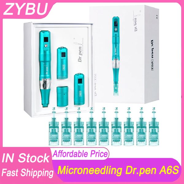 Новый Dr.pen Ultima A6S Microneedling Pen Micro Needle Roller Electric Wireless Derma Auto Pen Инструмент для ухода за кожей Красота с 2 картриджами Мезотерапия Dermapen