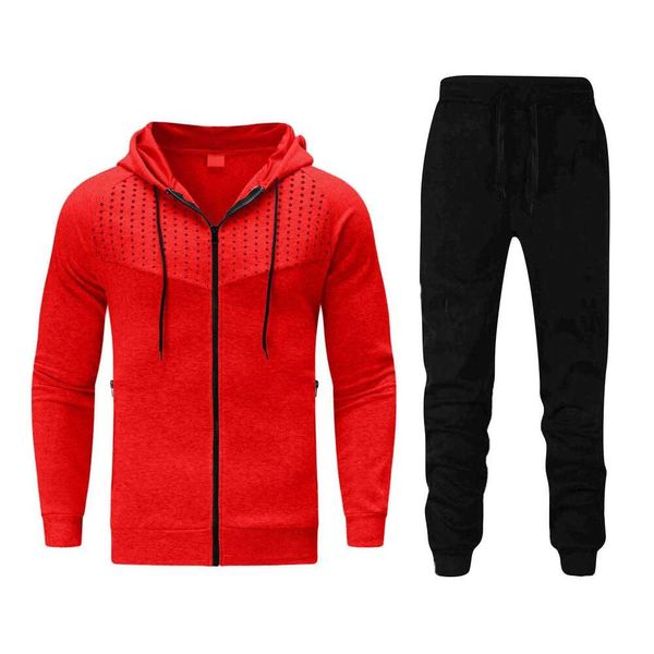 Felpa con cappuccio da uomo Commercio estero transfrontaliero Amazon Sports And Fitness Set con cappuccio stampato autunno e inverno da uomo