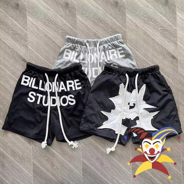 Shorts masculinos Billionaire BLACKOUT BILL NET Shorts Homens Mulheres Malha Calças com cordão T240112