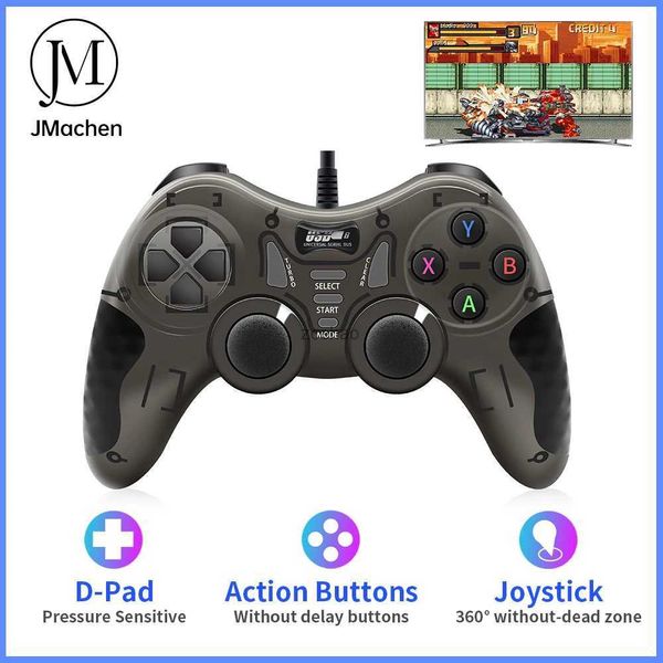 Controladores de jogo Joysticks Controlador de jogo com fio/Gamepad/Joystick para Android TV Box /WIN PC/Console de jogos/Arcade Box Gamepad Motor de vibração dupla integrado