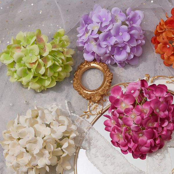 45 peças flor de hortênsia arranjo de parede de flores de casamento flor de seda atacado arranjo de casamento flores xq