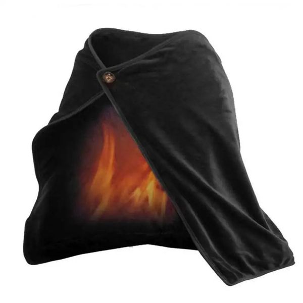 Одеяло с электрическим подогревом и 3 настройками нагрева. Автоматически закрывающаяся шаль из углеродного волокна с подогревом через USB для ленивой женщины. Зимняя шаль из углеродного волокна 240111