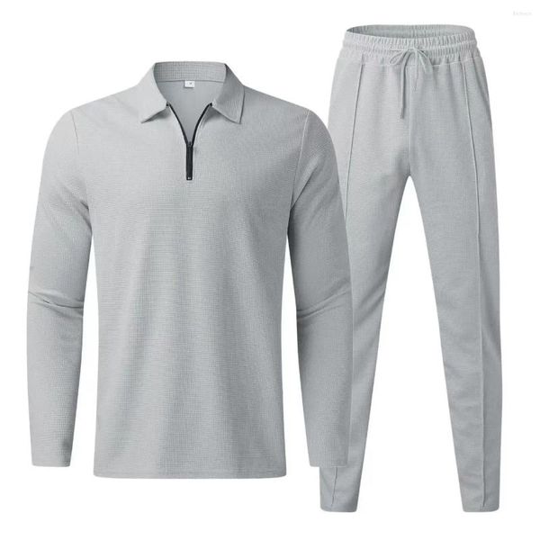 Erkekler Pantolon 2024 Yaz Moda Trendleri Satı Renkli Uzun Kollu İki Parçalı Spor Gri Siyah Beyaz Mavi Haki
