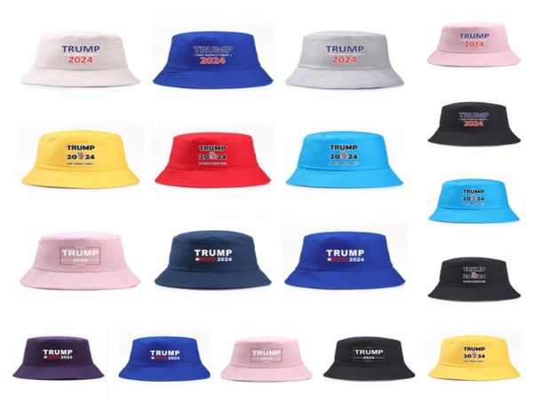 2024 Trump Hat Uomo Donna Bucket Cap Keep America Grande cappello Trump Cap Presidente repubblicano Trump Lettere Cappelli con visiera Berretti da pesca G37905232