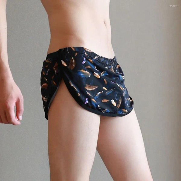 Cuecas masculinas cuecas impressas boxer shorts baixo aumento arro calças de duas peças casa canto plano quatro