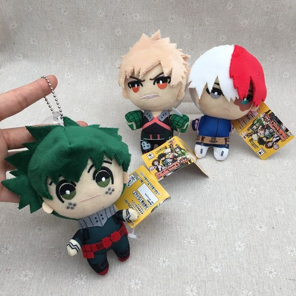 15CM Anime My Hero Peluche Ciondolo per bambola Portachiavi Accademia Cartoon Midoriya Izuku Todoroki Shoto Bakugo Katsuki Figura Giocattoli Cosplay Accessori per cartoni animati Puntelli