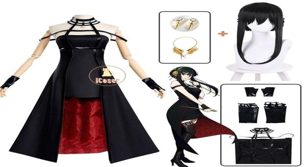 Anime Spy X Family Yor Forger Cosplay Kostüm Perücke Kleid Anzug Schwarz Rot Rock Set Briar Ohrring Langes Haar Frauen Kleidung Party a22083739139