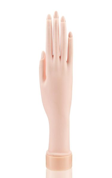 Unhas falsas prática modelo de mão flexível móvel prótese de silicone macio mãos falsas para treinamento de arte do prego modelo de exibição manicure 1754715