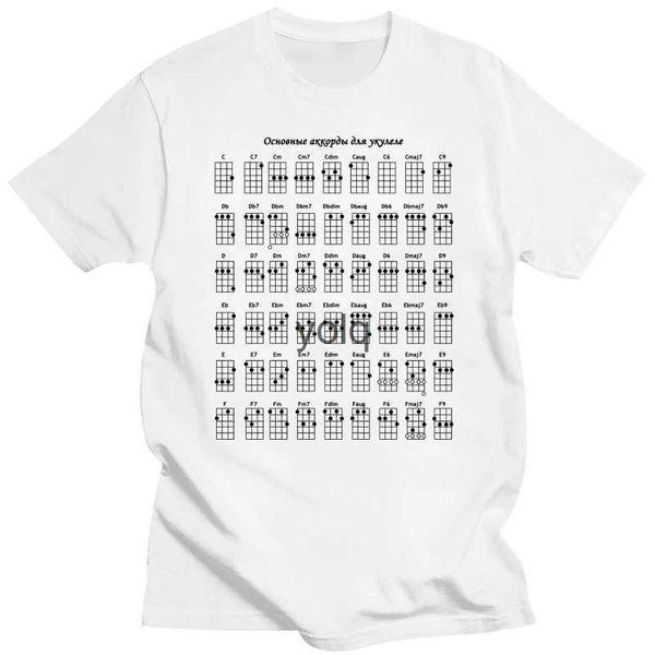 Homens camisetas Guitar Chord Chart Cool Sician Guitarrista Professor sic Tocando Notas T-shirt para Homens Fashionableyolq