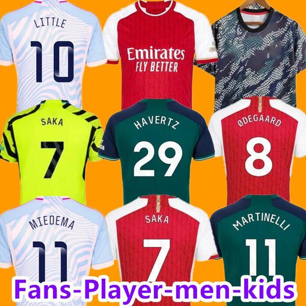 23 24 SAKA ARsen Fußballtrikots SMITH ROWE G.JESUS SALIBA Fans Spielerversion ODEGAARD KIWIOR MARTINELLI 23 24 NKETIAH Fußballtrikots Hemd Männer Kinder Jungen Sets Uniformen