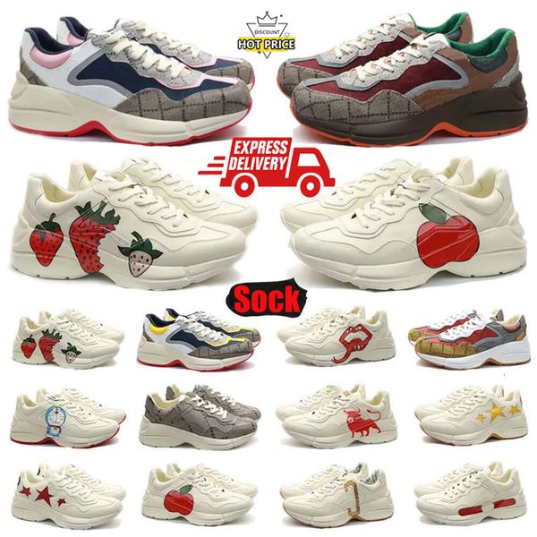 sneakers scarpe da uomo scarpe firmate aaguuccilies Scarpe da ginnastica beige multicolore Sneaker con plateau in pelle con stampa di moda Chaussures vintage Scarpe da donna Scarpe da ginnastica casual