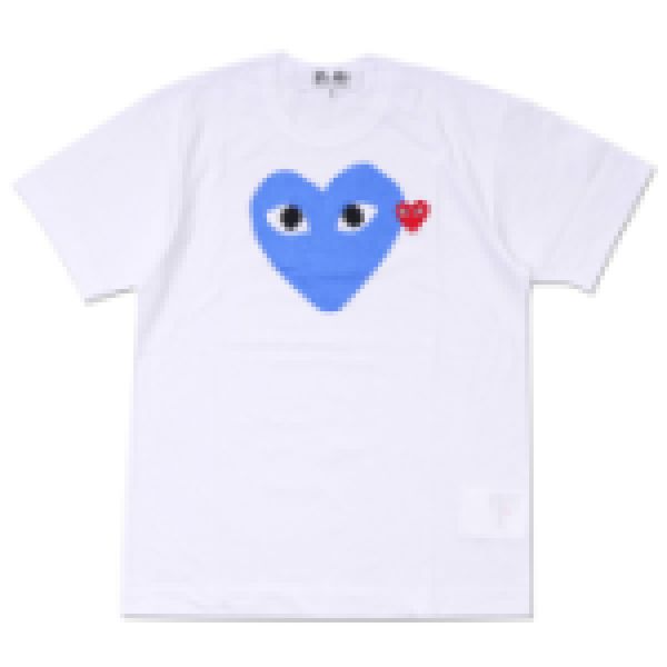 Designer-T-Shirt Com Des Garcons PLAY HEART LOGO PRINT T-Shirt T-Shirt-Größe extra groß, blaues Herz, Unisex, Japan, beste Qualität, EURO-Größe