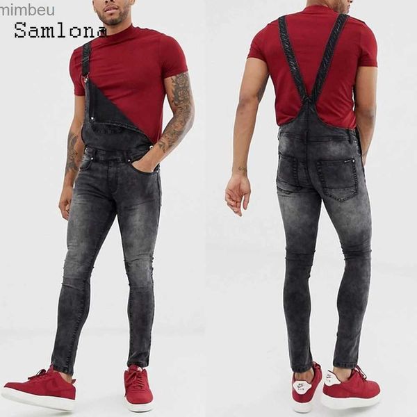 Herrenjeans Samlona 2023 Neue Herrenmode Jeans Demin Overalls Sexy Männer Kleidung Sommer Casual Demin Overalls Masculinas Plus Größe S-5XLL240111