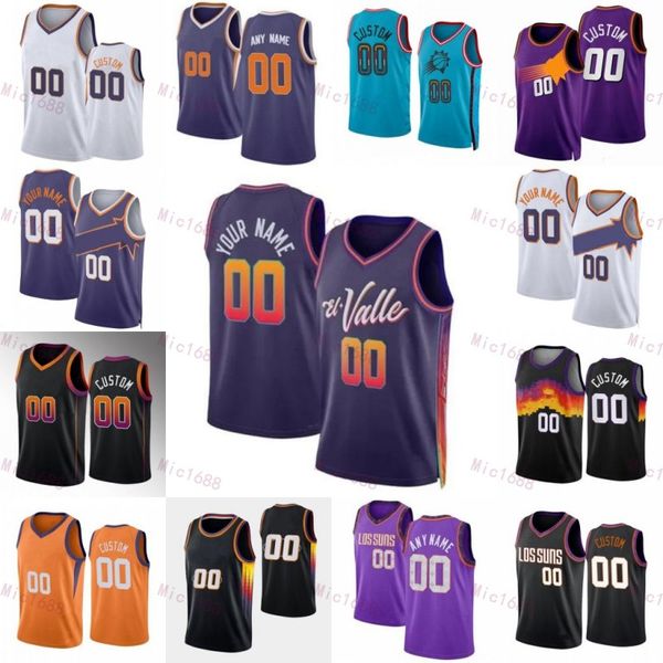 Uomo Donna City Basketball Devin Booker Jersey 1 Durant 35 Eric Gordon 23 Bradley Beal 3Yuta Watanabe 18 Goodwin 0 Earned Nero Bianco Arancione Viola Icona Stampa personalizzata